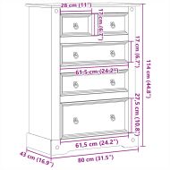 Скрин Corona, 80x43x114 см, бор масив