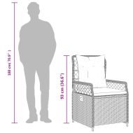 Накланящи се градински столове, 2 бр, кафяв, полиратан