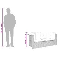 Градински дивани ъглови с възглавници 2 бр сиви полиратан