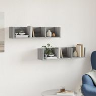 Стенни шкафове 2 бр сив сонома 75x18x16,5 см инженерно дърво
