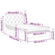Легло с матрак, синьо, 100x200 см, кадифе