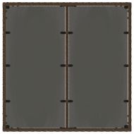 Градинска маса със стъклен плот кафява 90x90x75 см полиратан