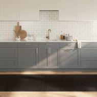 Килим, правоъгълен, тъмнокафяв, 100x400 см, бамбук