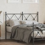 Метална резервна табла за легло, черна, 120 см