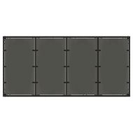 Градинска маса със стъклен плот черен 190x90x75 см полиратан