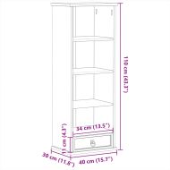 CD шкаф Corona, 40x30x110 см, бор масив