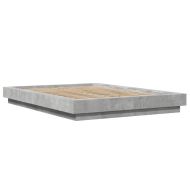 Рамка за легло, бетонно сиво, 135x190 см, инженерно дърво