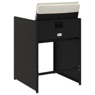 Градински столове с възглавници, 4 бр, черен, полиратан