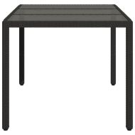 Градинска маса със стъклен плот черен 150x90x75 см полиратан