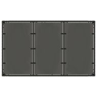 Градинска маса със стъклен плот черен 150x90x75 см полиратан