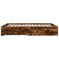 Рамка за легло с чекмедже опушен дъб 140x200 см инженерно дърво