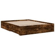 Рамка за легло с чекмедже опушен дъб 140x200 см инженерно дърво