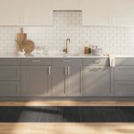 Килим, правоъгълен, сив, 70x400 см, бамбук