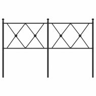 Метална резервна табла за легло, черна, 137 см