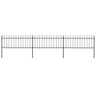 Градинска ограда с връх тип „копие“, стомана, 537x80 см, черна
