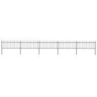 Градинска ограда с връх тип копие, стомана, 892,5x80 см, черна