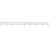 Градинска ограда с връх тип копие, стомана, 1426x80 см, черна