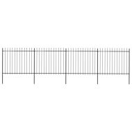 Градинска ограда с връх тип „копие“, стомана, 714,5x150 см, черна