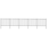 Градинска ограда с връх тип копие, стомана, 892,5x150 см, черна