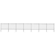 Градинска ограда с връх тип копие, стомана, 1248x150 см, черна