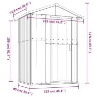 Градинска барака зелена 126x97,5x177 см поцинкована стомана