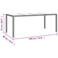 Градински трапезен комплект възглавници 9 части черен полиратан