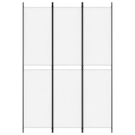 Параван за стая, 3 панела, бял, 150x220 см, плат