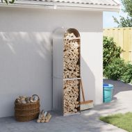 Поставка за дърва, сребрист, 40x45x170 см, поцинкована стомана