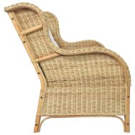 2-местен диван, естествен ратан и лен