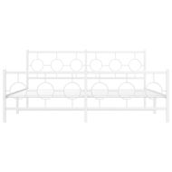 Метална рамка за легло с горна и долна табла, бяла, 183x213 см