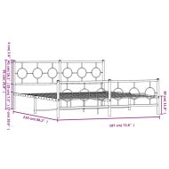 Метална рамка за легло с горна и долна табла, бяла, 183x213 см