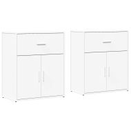 Сайдборди, 2 бр, бели, 60x31x70 см, инженерно дърво