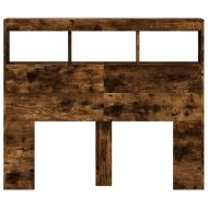 Табла шкаф с LED, опушен дъб, 120x17x102 см