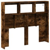 Табла шкаф с LED, опушен дъб, 120x17x102 см