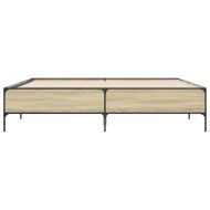 Рамка за легло, дъб сонома, 200x200 см, инженерно дърво и метал