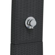 Външен душ черен 55x60x224 см полиратан и акациево дърво