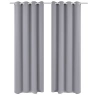 Затъмняваща завеса с метални халки, 270x245 см, сива