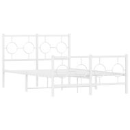 Метална рамка за легло с горна и долна табла, бяла, 120x190 см