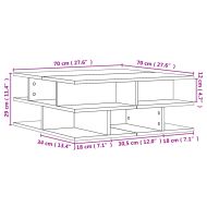 Кафе маса, бяла, 70x70x29 см, инженерно дърво