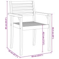 Градински столове, 6 бр, 59x55x85 см, акация масив