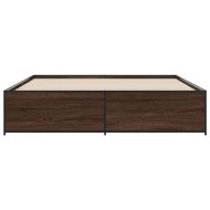 Рамка за легло, кафяв дъб, 180x200 см, инженерно дърво и метал