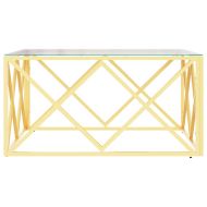 Маса за кафе 80x80x40 cм неръждаема стомана и стъкло