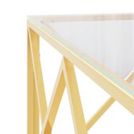 Маса за кафе 80x80x40 cм неръждаема стомана и стъкло