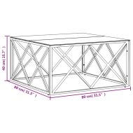 Маса за кафе 80x80x40 cм неръждаема стомана и стъкло