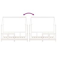 Рамка за детско легло, бяла, 70x140 см, бор масив