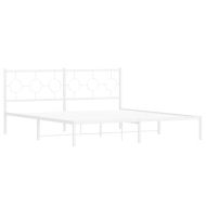 Метална рамка за легло с горна табла, черна, 183x213 см