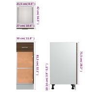 Шкаф с чекмеджета "Lyon", кафяв дъб, 30x46x81,5 см, инженерно дърво