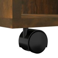 Шкаф с колелца, опушен дъб, 60x53x72 см, инженерно дърво