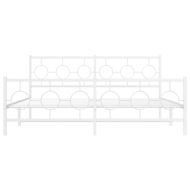 Метална рамка за легло с горна и долна табла, бяла, 180x200 см