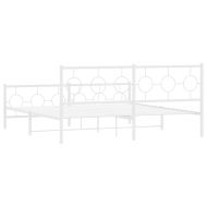 Метална рамка за легло с горна и долна табла, бяла, 180x200 см